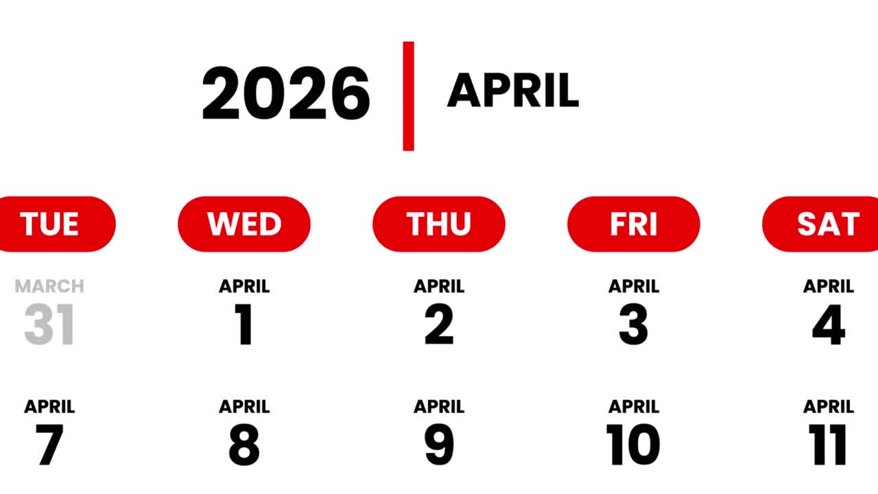 Calendar Dates in March and April