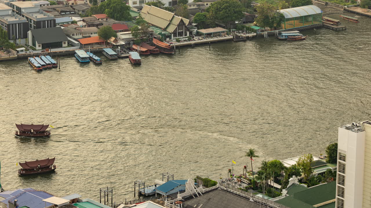 Bangkok river chao phraya from a high vantage point