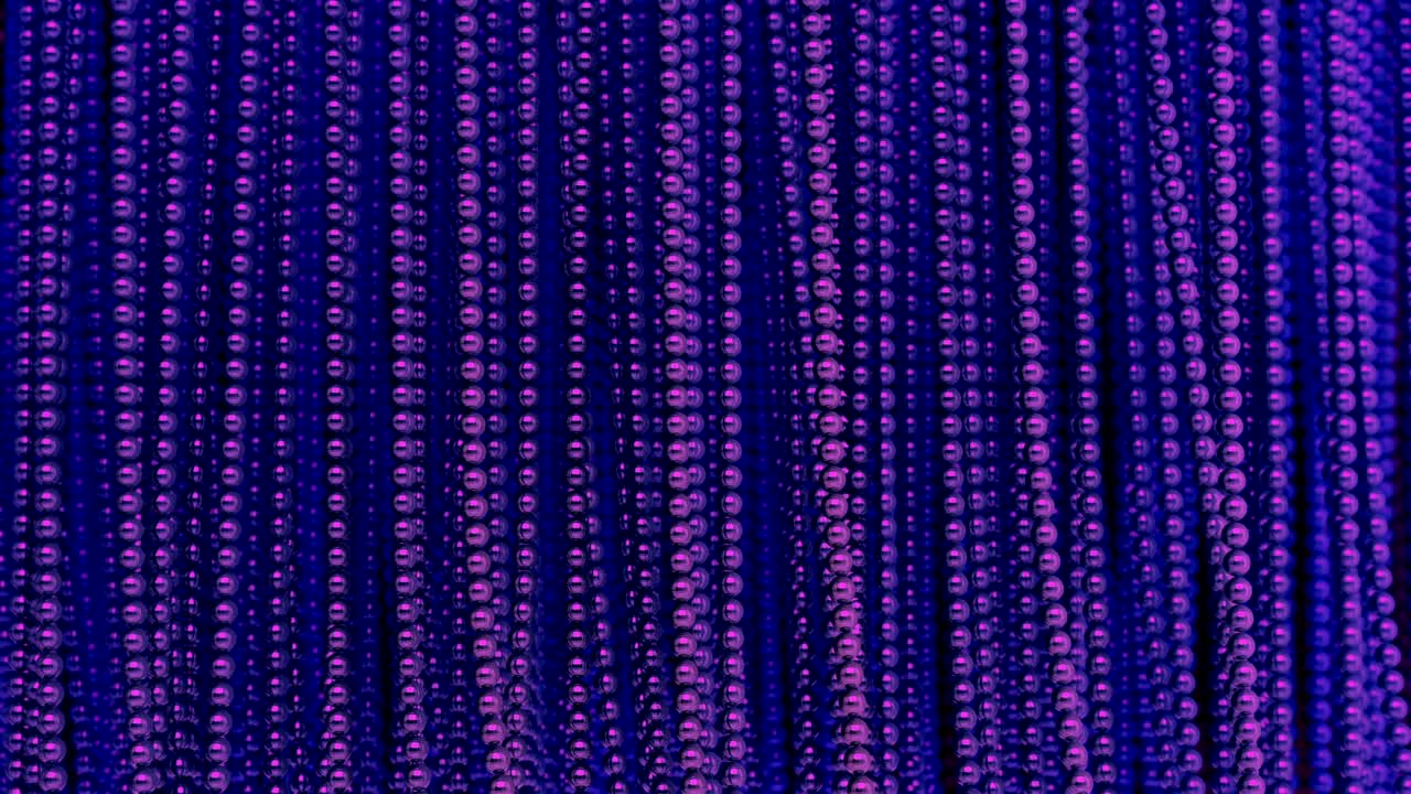 The curtain / wall made of metal balls hanging on the strings creates an ideal background. Magnetically attracted metal.