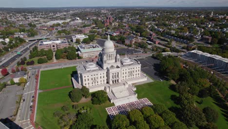 Antena-De-Un-Edificio-Del-Capitolio-En-Providence-Rhode-Island