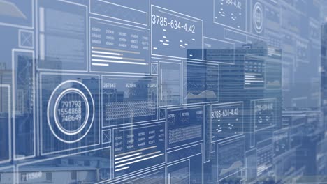 animación del procesamiento de datos digitales sobre el paisaje urbano