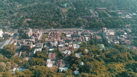 Aerial-shot-of-Guwahati,-the-largest-city-in-Assam-state,-India