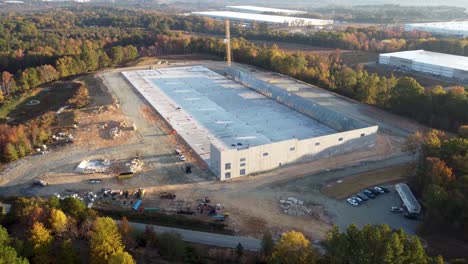 A-long-drone-orbit-showing-off-a-construction-site-during-a-milestone