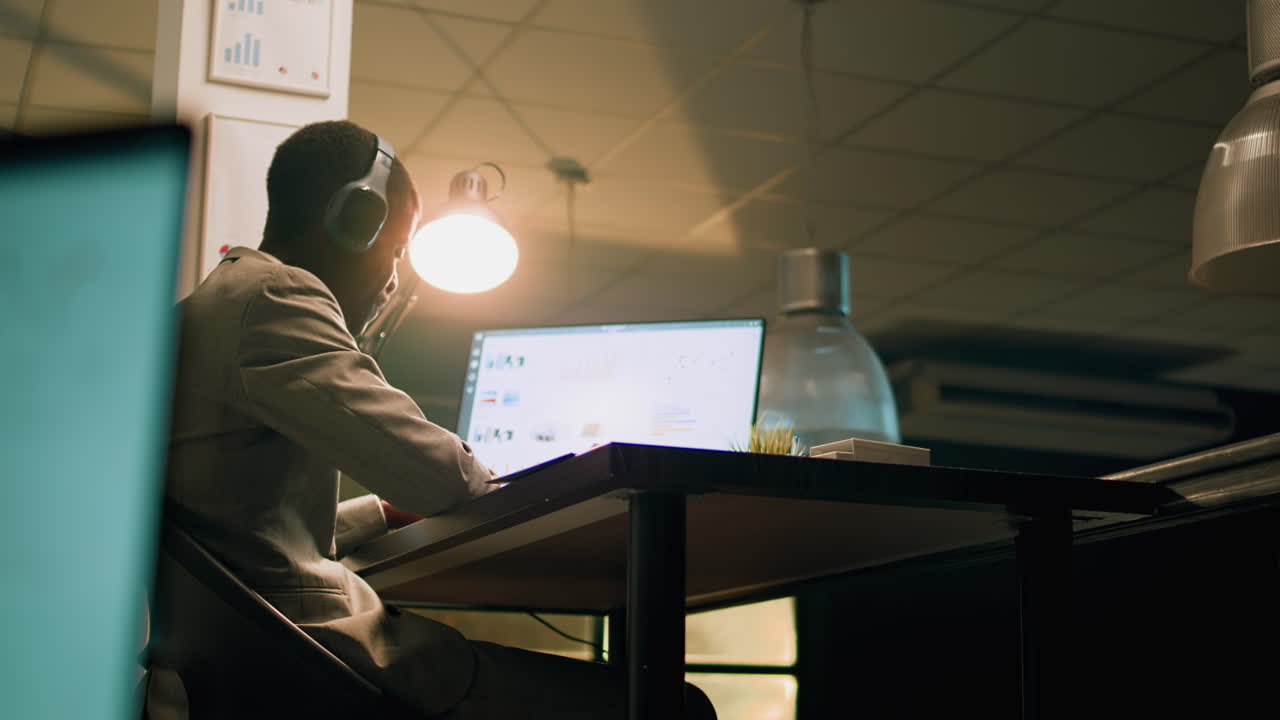 Man working at his computer
