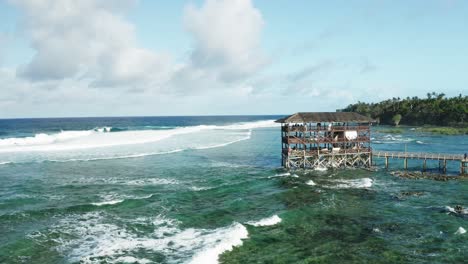 cloud 9, well-known surfing spot on siargao island, philippines