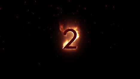 el número 2 aparece en el fuego.