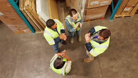 warehouse team celebrates success