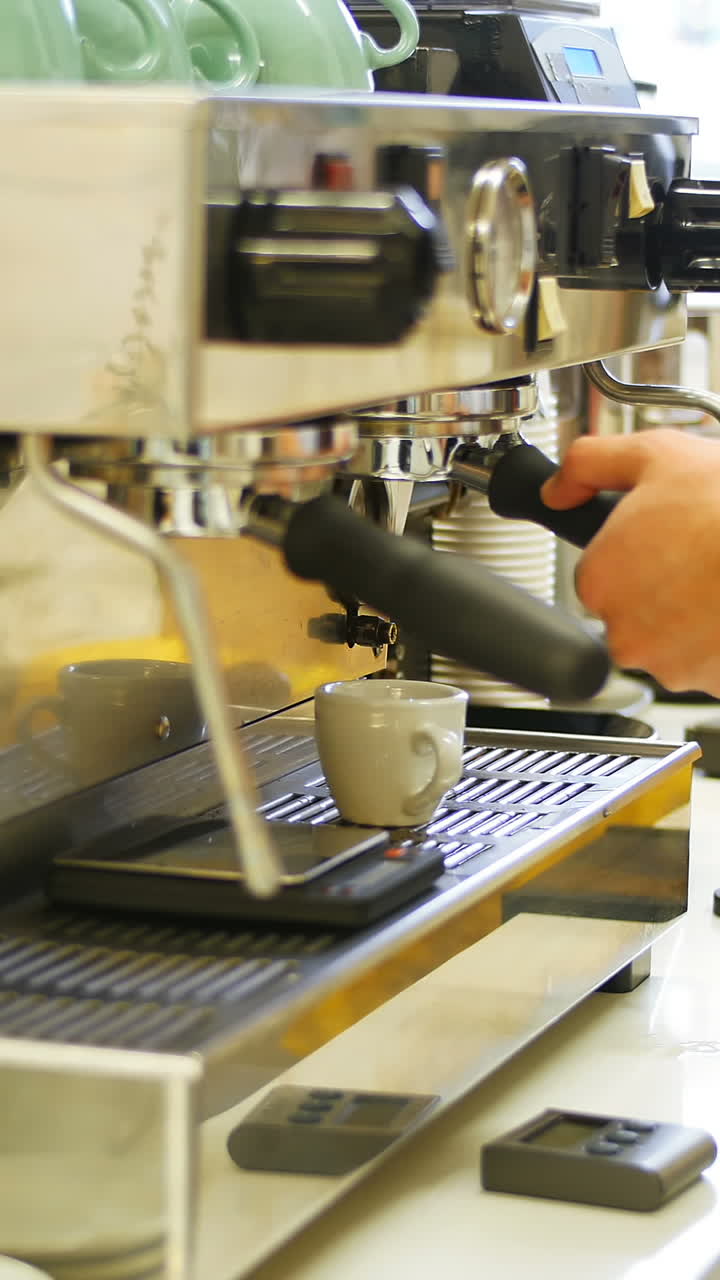Man making cup of coffee