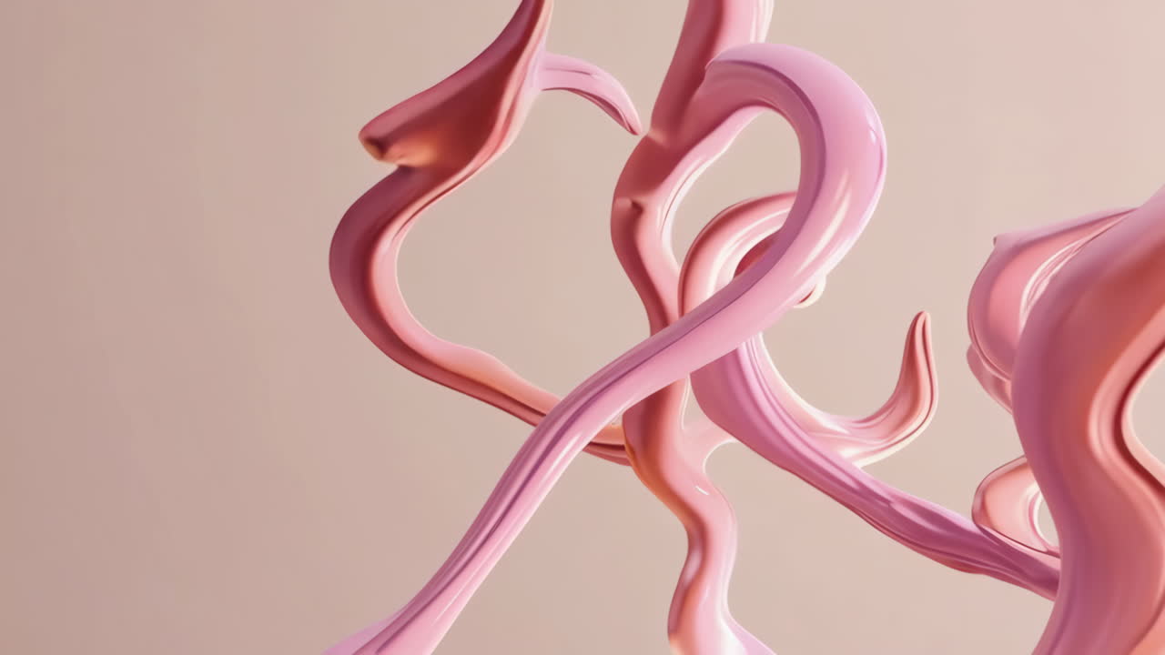 Abstract Pink and Orange Liquid Paint Design