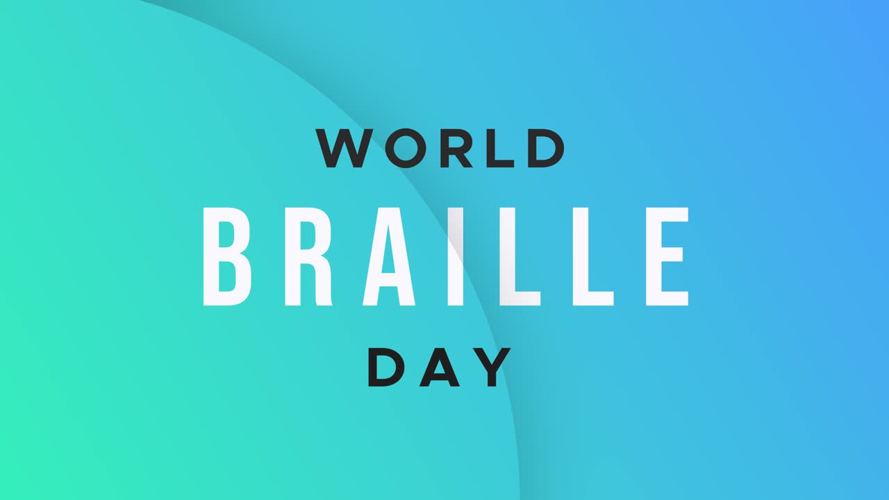 Internationaler Braille-Tag, lebhafter blauer Animationstext