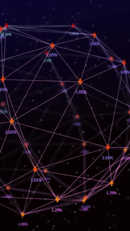 animation of network of connections with data processing over black background