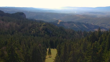 view from piatra singuratica in hasmasul mare moutain from romania