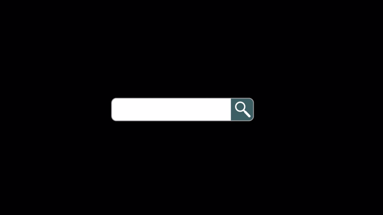 Empty Search Bar with Magnifying Glass Icon on Black Background