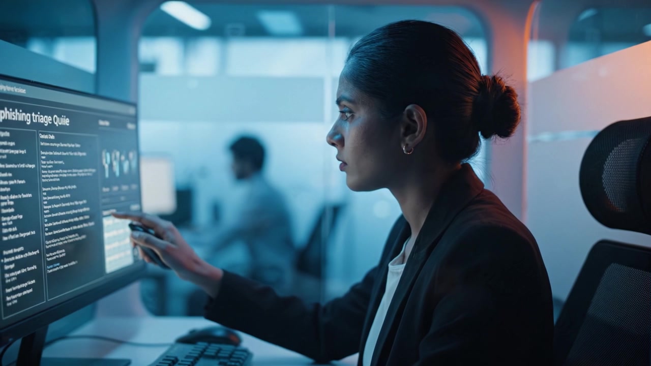 A focused professional analyzes cybersecurity data on a computer screen, highlighting the importance of cybersecurity measures in today's digital landscape.