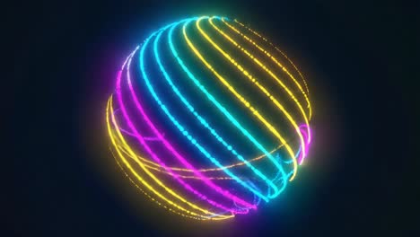 abstract neon glowing sphere