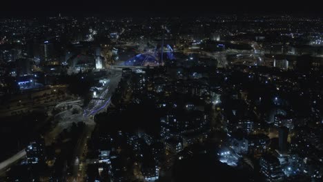 ciudad de jerusalén por la noche entrada principal, vista aérea
