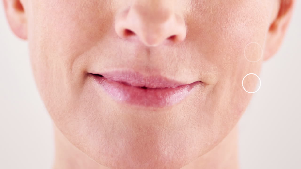 얼굴의 불완전성을 가진 여성의 얼굴