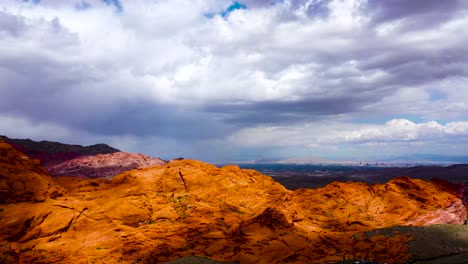 aerial drone shots tracking the top of red rock canyon during the day time in las vegas, nv