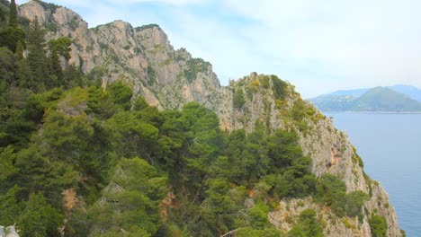 cliffs of capri island, capri, italy - panning