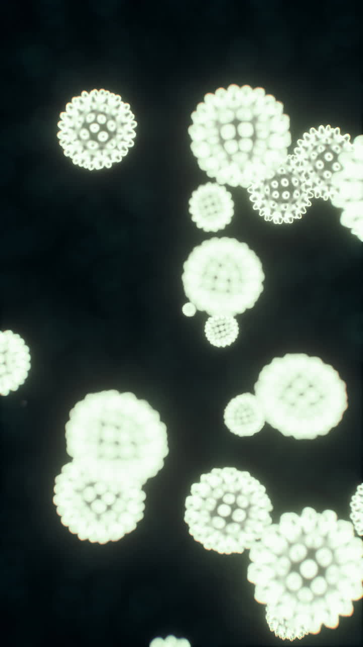 células de virus o bacterias bajo el microscopio