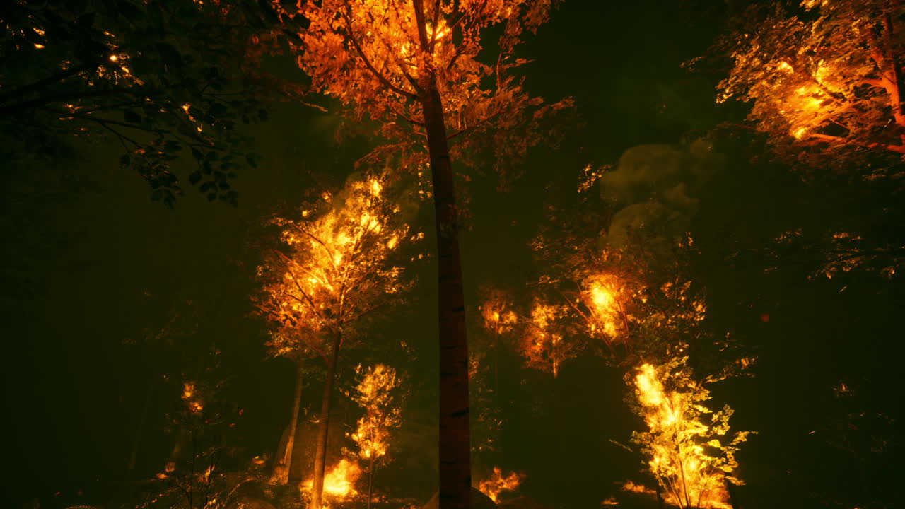 Forest Fire at Night