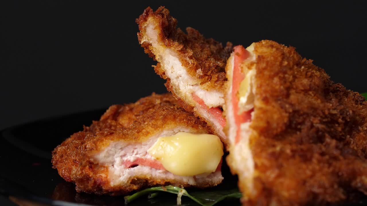 Fried Pork Cutlet with Cheese and Ham
