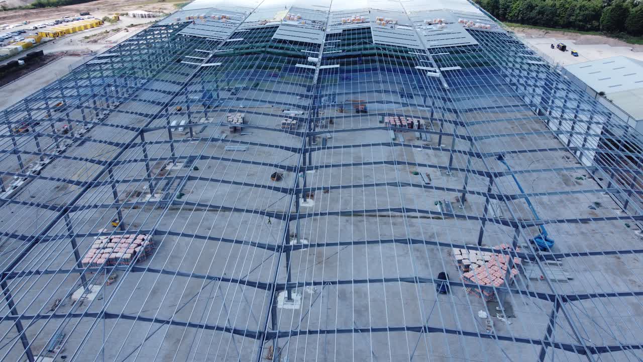 건설 산업 금속 철제 대들보 창고 뼈대 건설 현장 조감도 닫기 돌리 왼쪽 앞으로