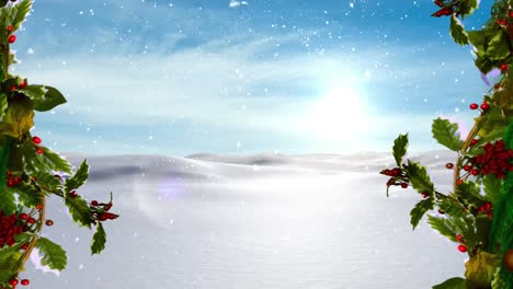Animation-of-christmas-holy-over-winter-landscape