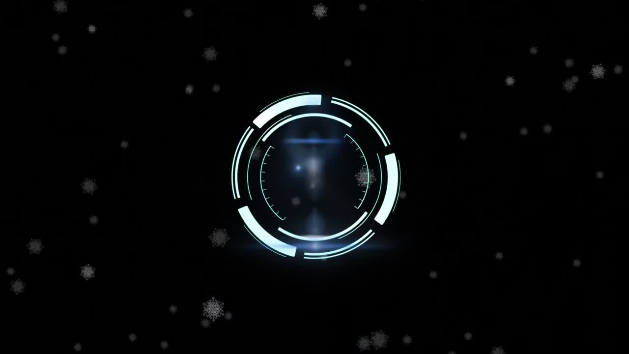 animación del procesamiento de la cerradura segura sobre la nieve que cae sobre un fondo negro