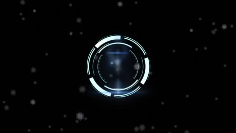 animación del procesamiento de la cerradura segura sobre la nieve que cae sobre un fondo negro
