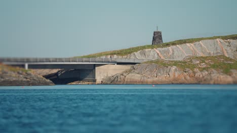 traffic on the myrbaeholmbrua bridge at the atlantic road