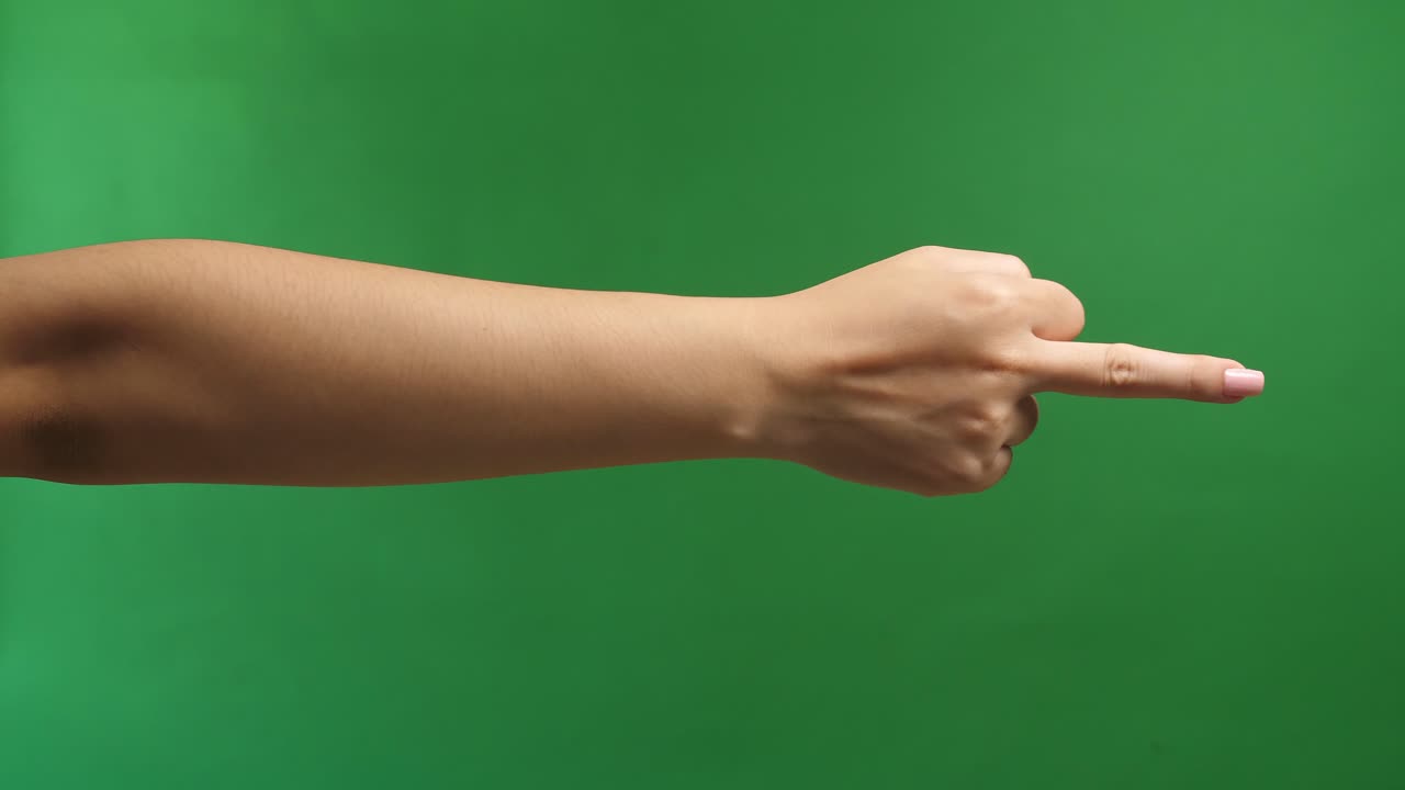 Woman Hand Showing A Middle Finger Isolated On Green Screen Background