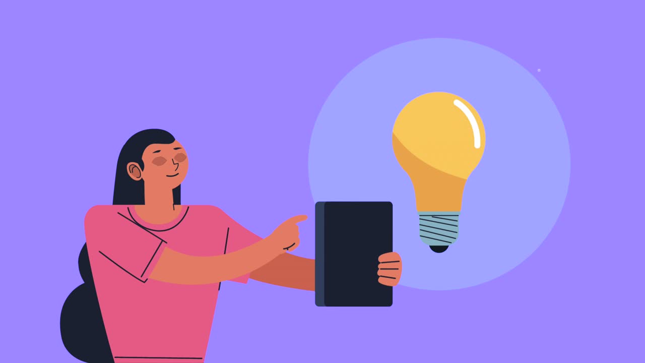 bulb light creative idea animation