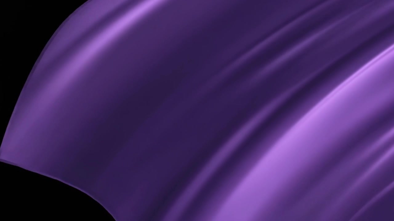 Purple Silk Fabric Waving Against Black Background