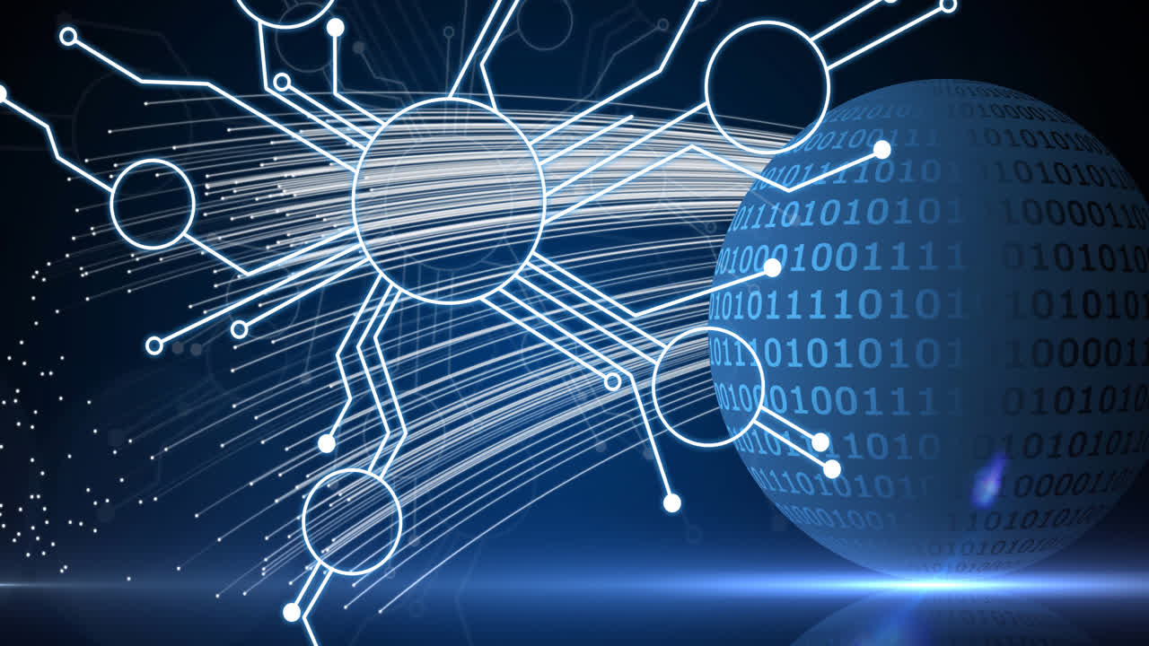 배경에서 전 세계 연결 네트워크의 애니메이션