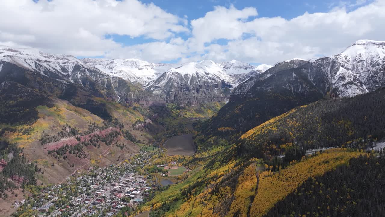 telluride, colorado ojo de pájaro aéreo