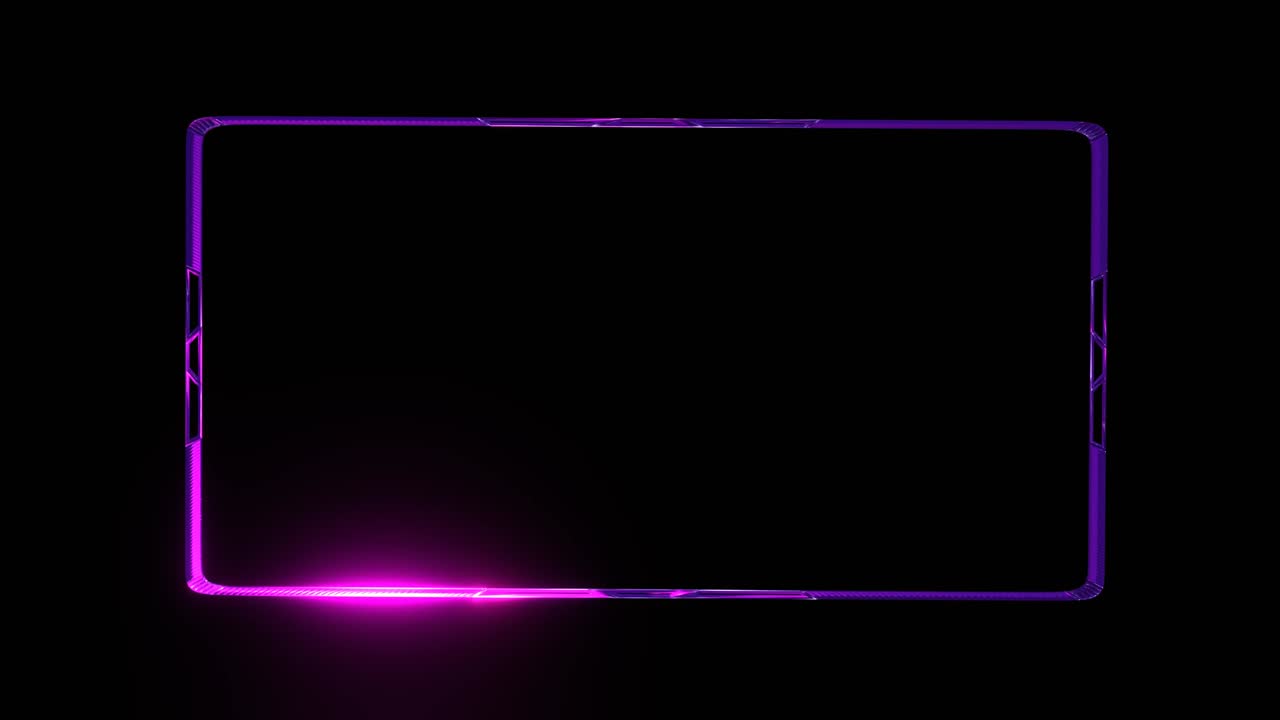 plantilla de marco rectangular de neón techno
