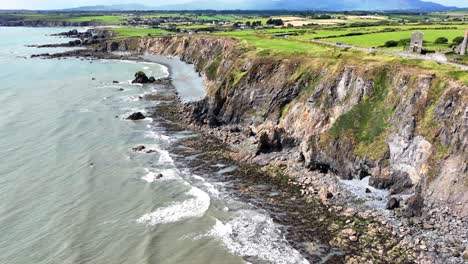 ireland epic coastline rockfall from cliffs after winter storms copper coast waterford ireland