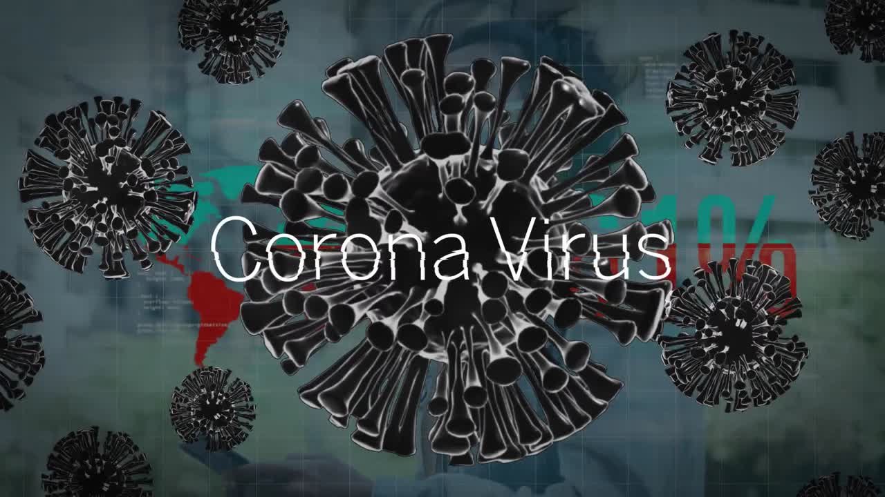 animación del procesamiento de datos de covid 19 sobre las células de covid 19