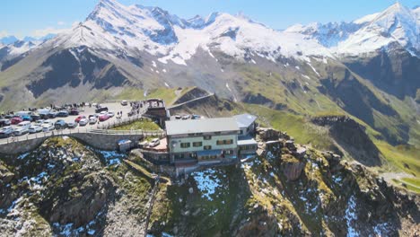 grossglockner mountains from drone in summer season