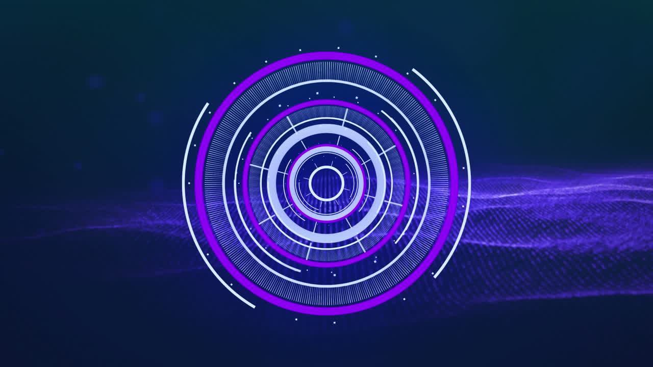 animación de la exploración del alcance y la ondulación de la malla púrpura n fondo