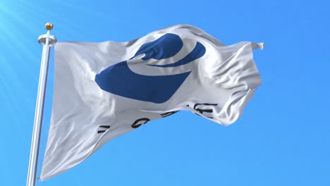 north gyeongsang flag, province of south korea, loop