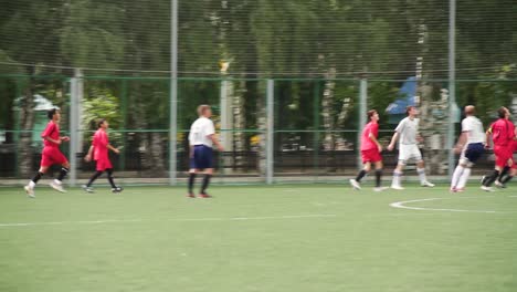 soccer game on a field