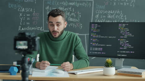 coding tutorial - man giving presentation