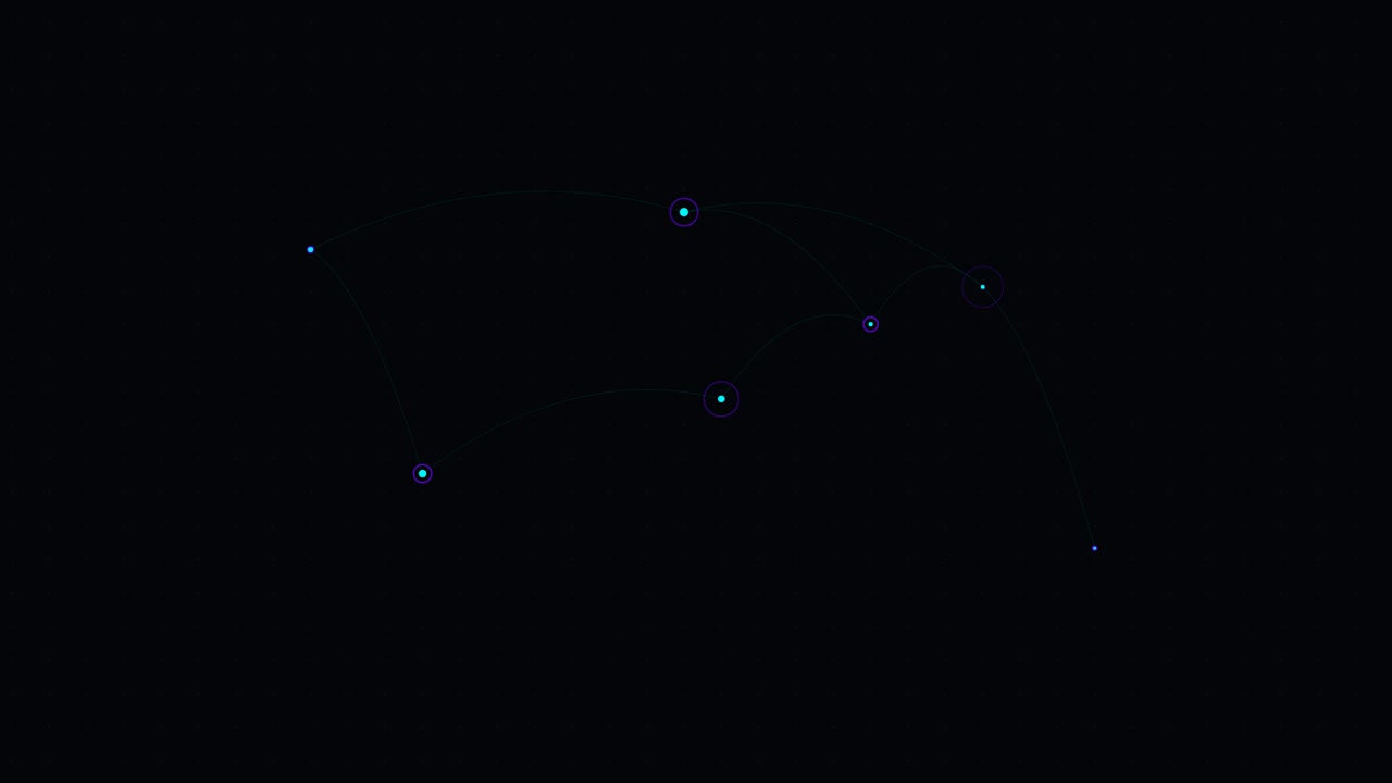 Abstract Network Nodes Connecting with Glowing Data Lines