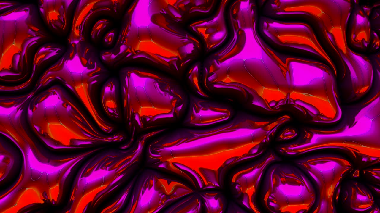 fondo holográfico abstracto en bucle 3d. superficie ondulada con ondas y burbujas. textura vibrante de moda, textil de moda, diseño gráfico, textura metálica animada.