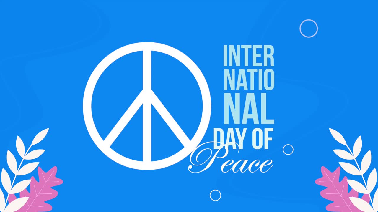 international day of peace lettering with symbol