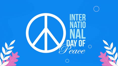 international day of peace lettering with symbol