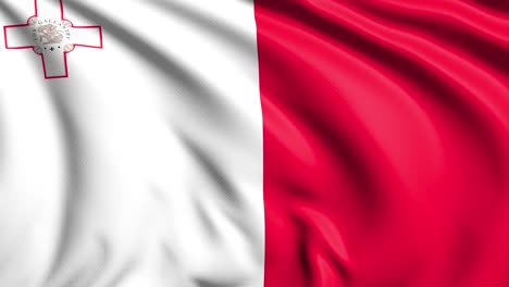 bandera de malta con estructura de tela en el viento (en bucle)
