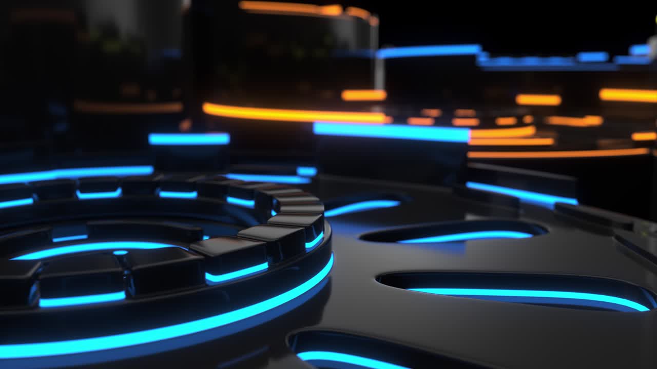 технологическая фоновая петля красочные светящиеся линии